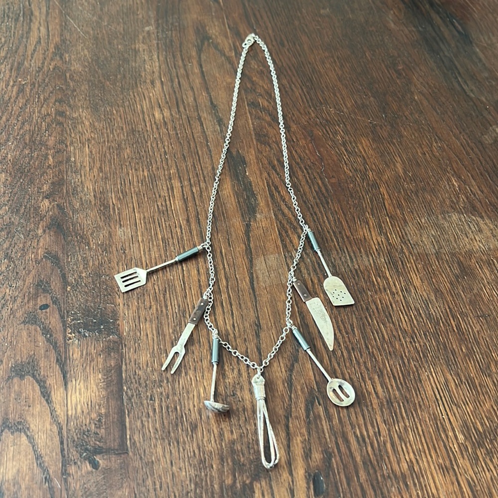 Cute necklace with kitchen instruments